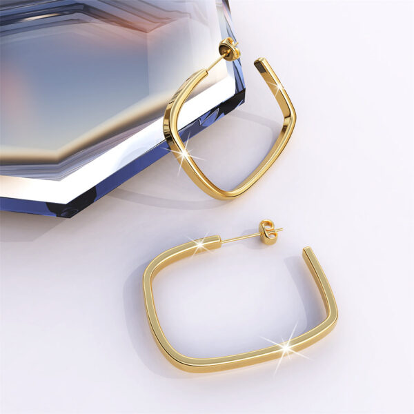 Yoshi Hoop Gold Layered Earrings - Image 4