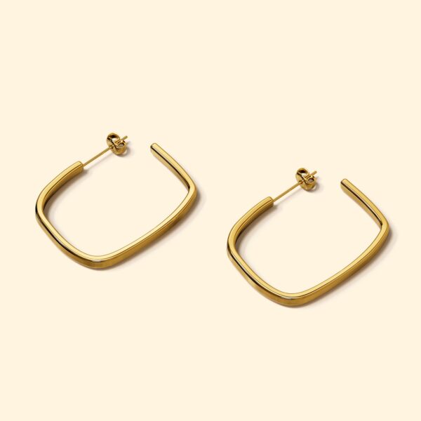 Yoshi Hoop Gold Layered Earrings - Image 3