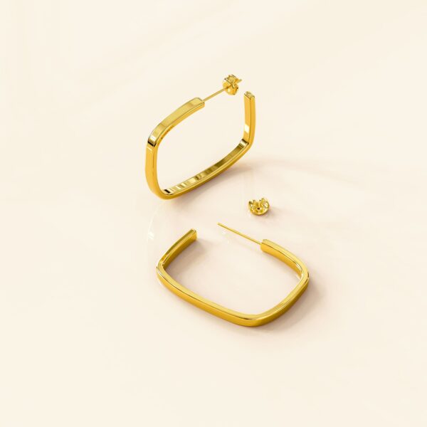 Yoshi Hoop Gold Layered Earrings - Image 2