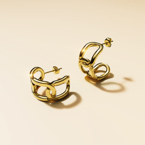 Stellar Bullion Fusion Huggie Earrings - Image 2