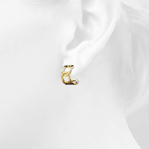 Stellar Bullion Fusion Huggie Earrings - Image 3