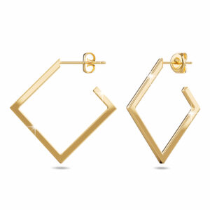 Diamond Hoop Gold Layered Earrings