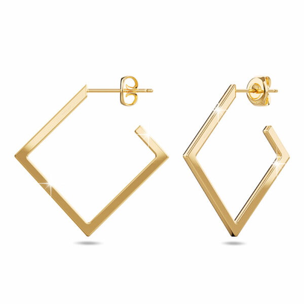 Diamond Hoop Gold Layered Earrings