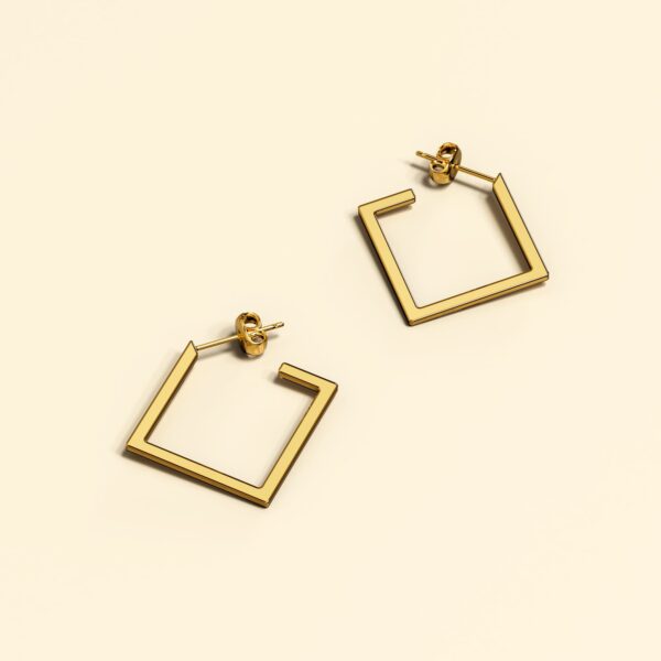 Diamond Hoop Gold Layered Earrings - Image 3