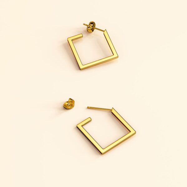 Diamond Hoop Gold Layered Earrings - Image 2