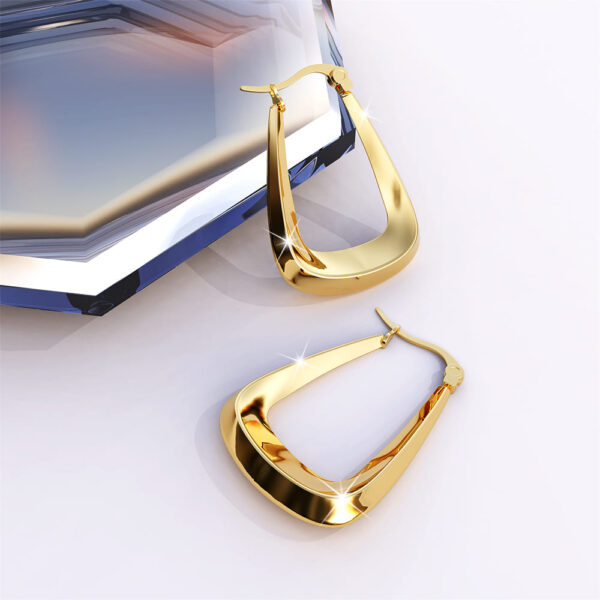 Photon Alyssa Hoop Gold Layered Earrings - Image 3