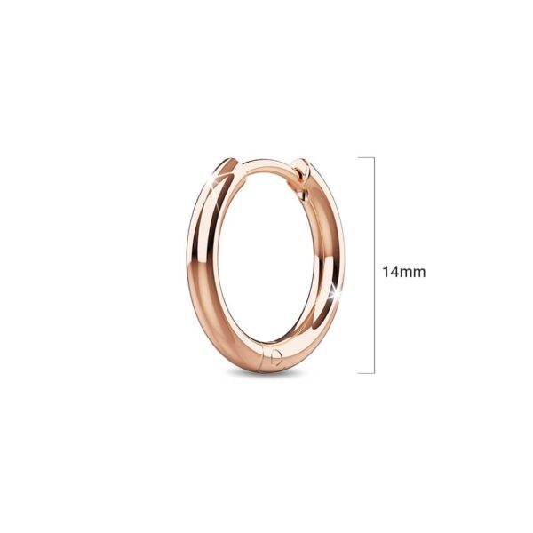 Royal Hoop Rose Gold Layered Earrings 14mm - Image 3