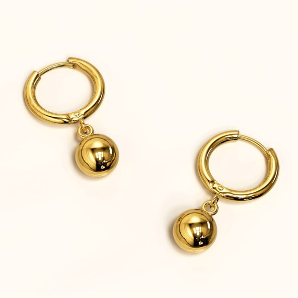 Dangle Ball Gold Layered Earrings - Image 2