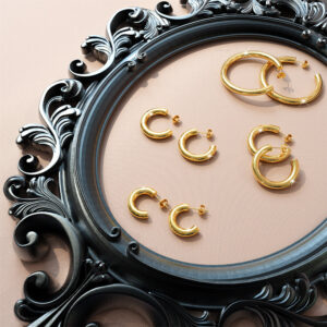 Creole C-Hoop Gold Layered Earrings