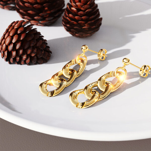 Alti Dangle Gold Layered Earrings - Image 4