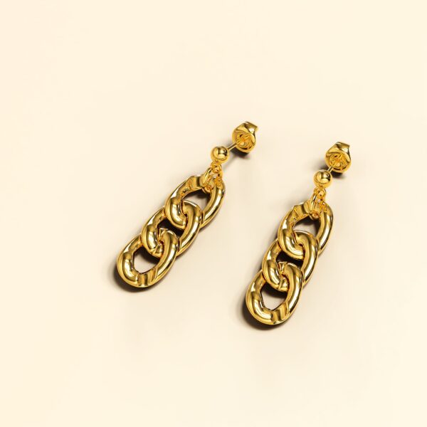 Alti Dangle Gold Layered Earrings - Image 3