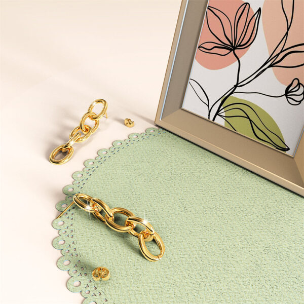 Lewis Dangle Gold Layered Earrings - Image 4