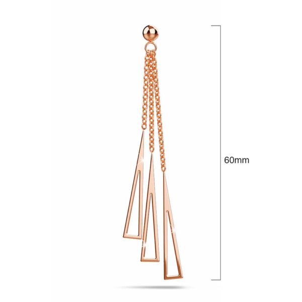 Royal Tassel Rose Gold Layered Earrings - Image 5