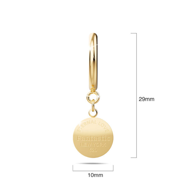 Flat Round Stud Gold Layered Earrings - Image 5