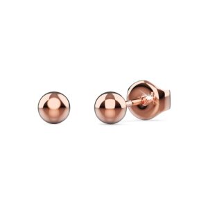 Glitter Ball Stud Rose Gold Layered Earrings