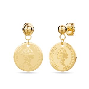 Coin Drop Gold Layered Earrings