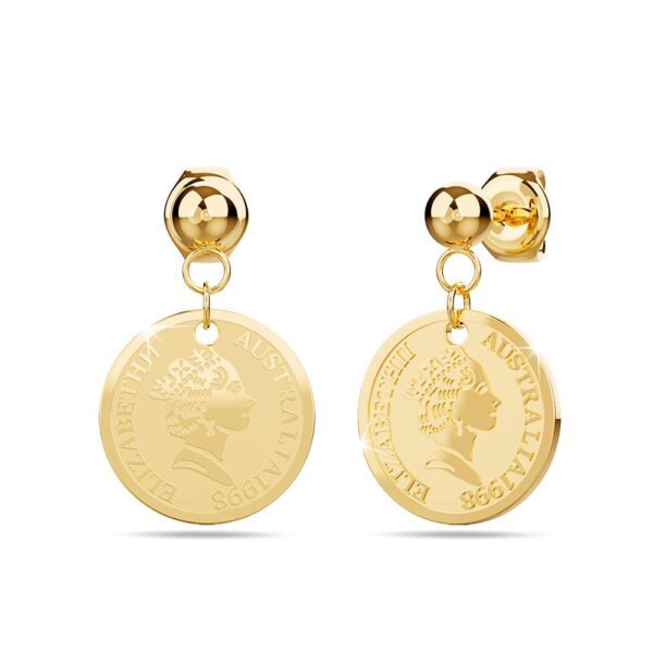 Coin Drop Gold Layered Earrings