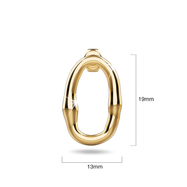 Ovalicious Stud Gold Layered Earrings - Image 5