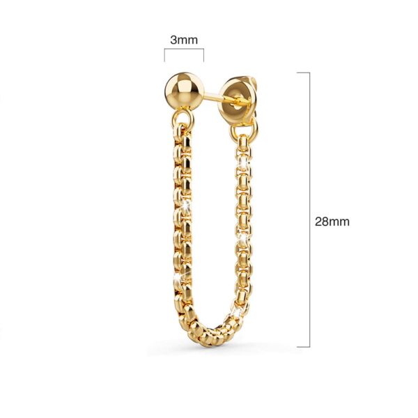 Zeus Connector Ball Stud Gold Layered Earrings - Image 5