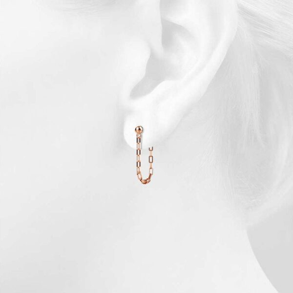 Merry Stud Ball Rose Gold Layered Earrings - Image 4