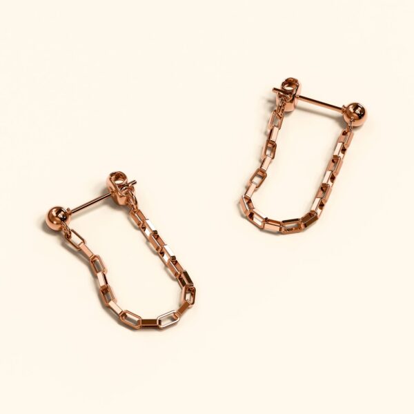 Merry Stud Ball Rose Gold Layered Earrings - Image 2