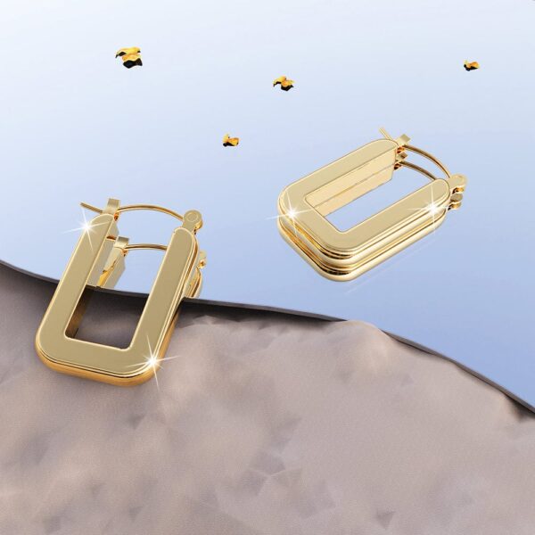 Lola Hoop Gold Layered Earrings - Image 3