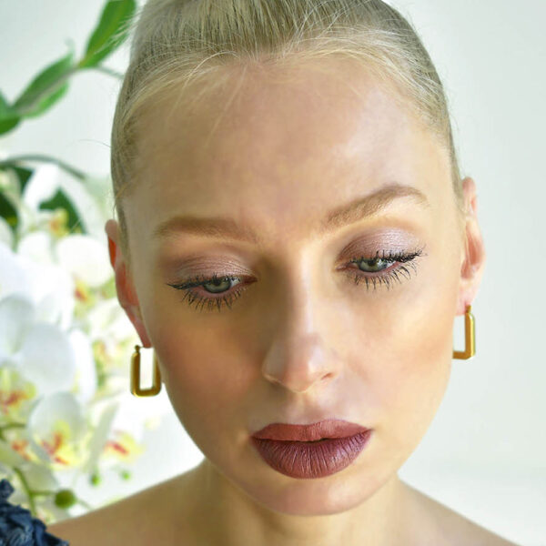 Lola Hoop Gold Layered Earrings - Image 4