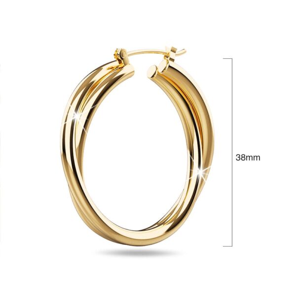 Subtle Hoop Gold Layered Earrings - Image 7