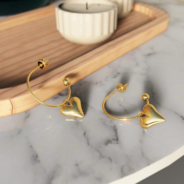 Love Paradise Stud Gold Layered Earrings - Image 2