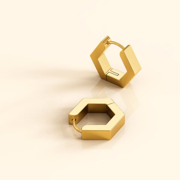 Riana Hoop Gold Layered Earrings - Image 2