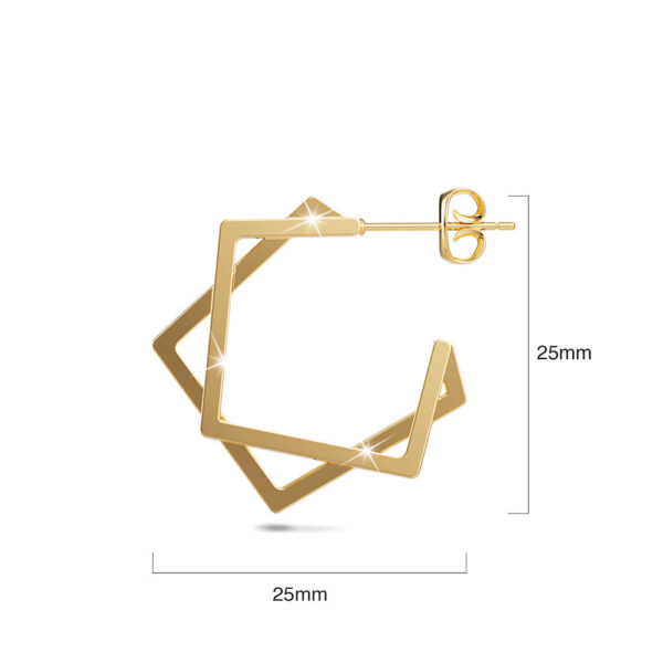 Aligania Hoop Gold Layered Earrings - Image 5