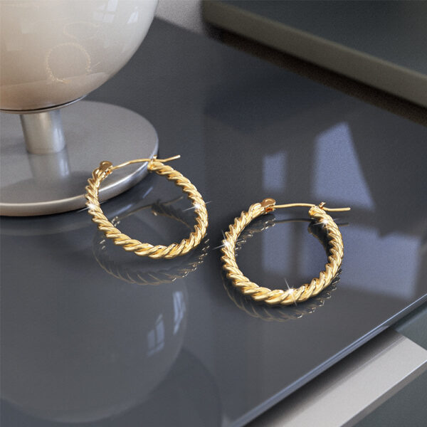 Mellenum Hoop Gold Layered Earrings - Image 3