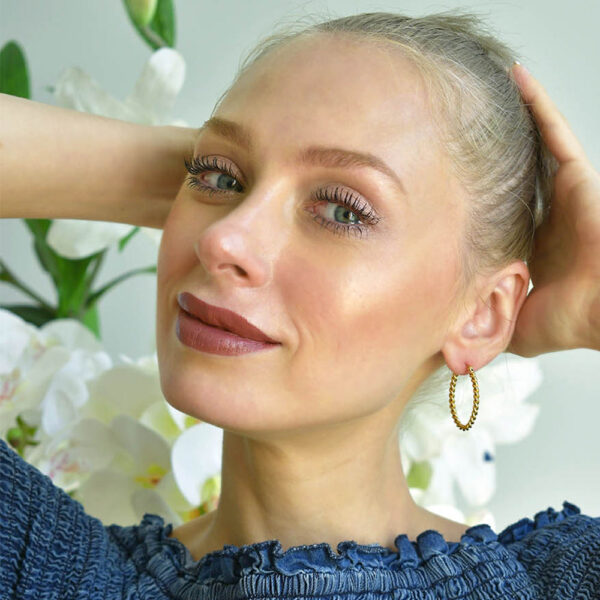 Mellenum Hoop Gold Layered Earrings - Image 4