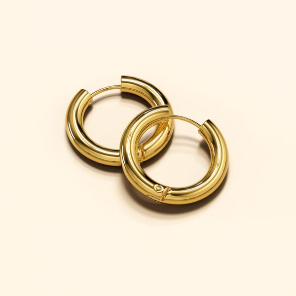 Mellow Hoop Gold Layered Earrings - Image 2