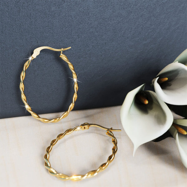 Fairy Dust Hoop Gold Layered Earrings - Image 3