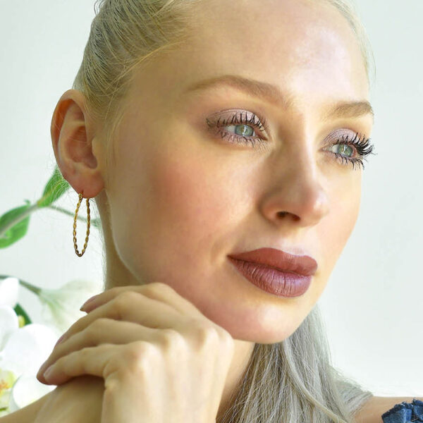 Fairy Dust Hoop Gold Layered Earrings - Image 4