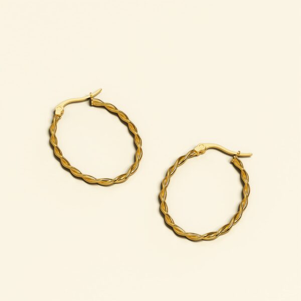 Fairy Dust Hoop Gold Layered Earrings - Image 2