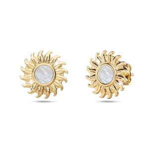 Shining Star Pearl Gold Layered Earrings 12mm