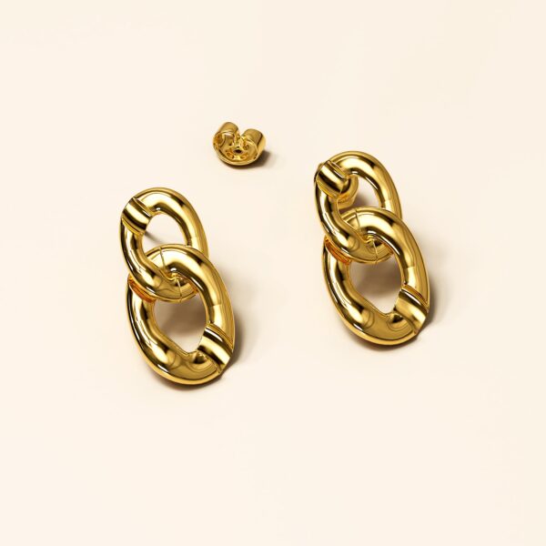 Inscript Link Gold Layered Earrings - Image 3