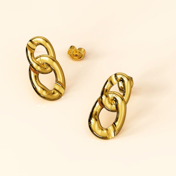 Inscript Link Gold Layered Earrings - Image 2