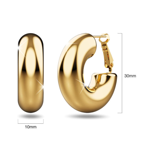 Solid Jane Hoop Gold Earrings - Image 4