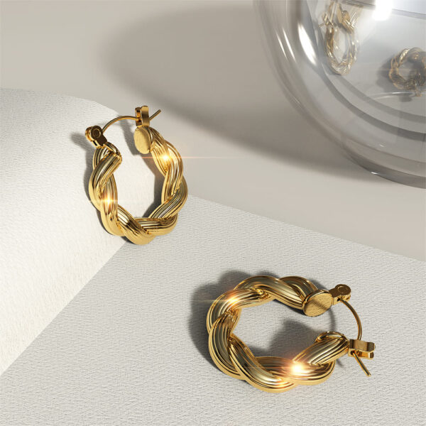 Thea Twisted Hoop Earrings - Image 4
