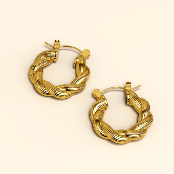 Thea Twisted Hoop Earrings - Image 3