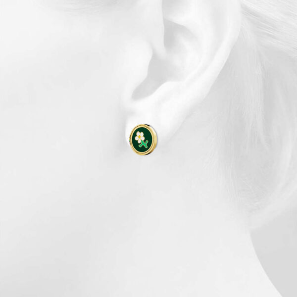 Verdant Floral Stud Earrings in Gold - Image 3