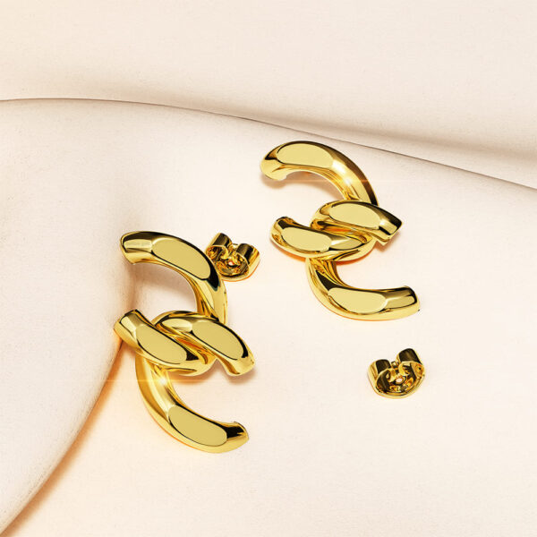 Gilded Glamour Earrings in Gold - Image 2