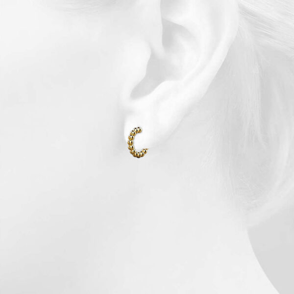 Gleaming Gold Accent Hoop Earrings - Image 4