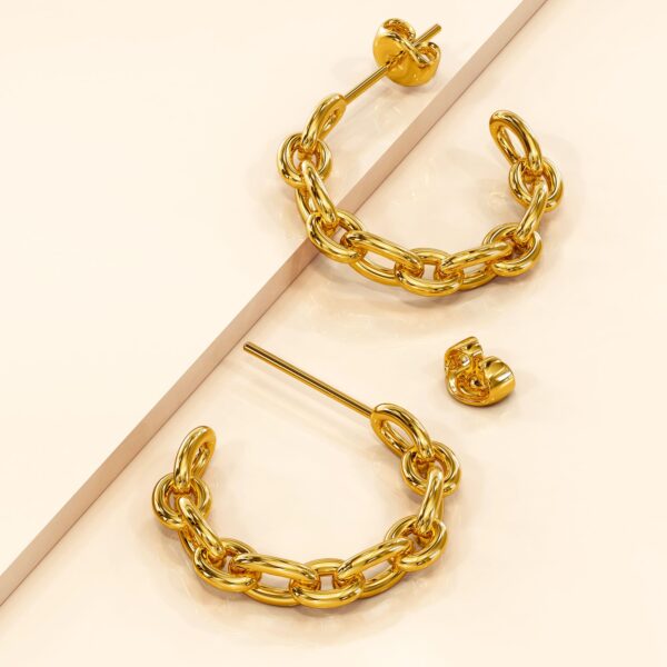Lustrous Coil Huggie Earrings - Image 2