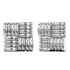 Ridged Square White Gold layered Stud Earrings