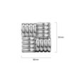 Ridged Square White Gold layered Stud Earrings - Image 6