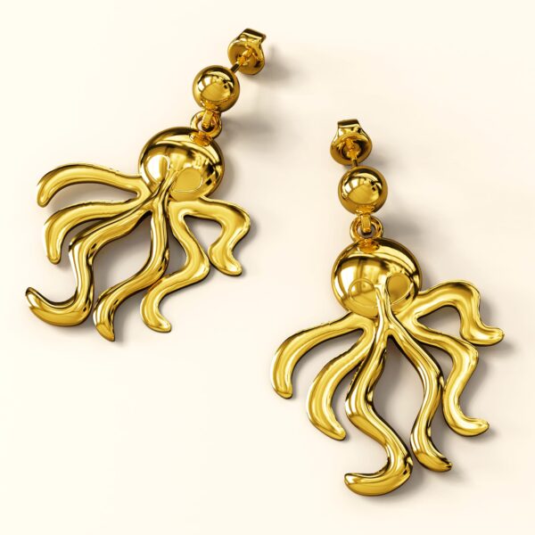 Octopus Stud Earrings - Image 2